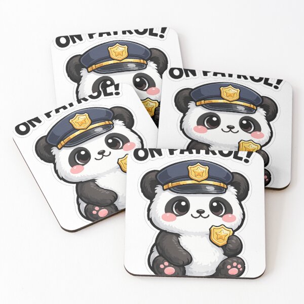 Item preview, ON PATROL! – Police Panda with Badge designed and sold by LongIslandDesgn.
