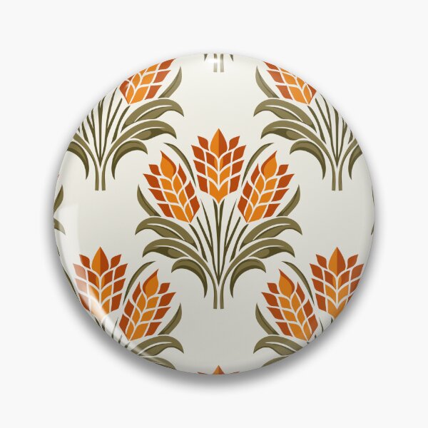 Item preview, Seamless wheat pattern with stylized grain and leaves in warm earth tones, vintage folk botanical design for fabric, wallpaper, textile, rustic background designed and sold by Opart Srinok.
