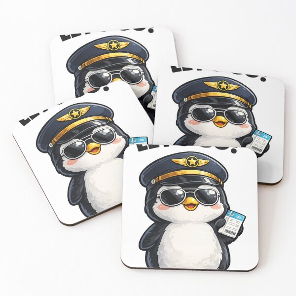 Item preview, LET'S GO! – Pilot penguin with glasses and ticket designed and sold by LongIslandDesgn.