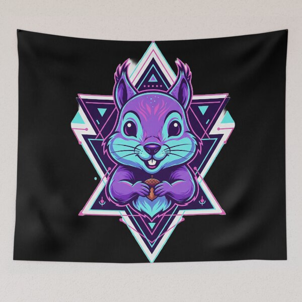 Item preview, Cute Squirrel Neon Synthwave Mascot Logo designed and sold by Sastore.online .