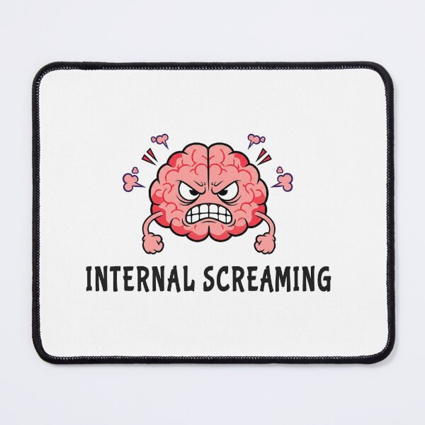 Item preview, Internal Screaming – Funny Angry Brain Cartoon designed and sold by CatgoDigital.