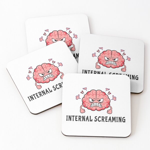 Item preview, Internal Screaming – Funny Angry Brain Cartoon designed and sold by CatgoDigital.