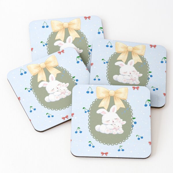 Item preview, Sweet Bunny Hugging Pastel Nursery Illustration  designed and sold by ClamberryStudio.