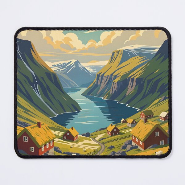 Item preview, Faroe Islands; Denmark Retro Travel Poster designed and sold by Robert Lacy.