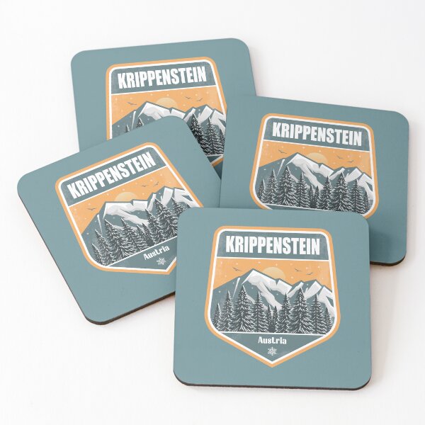 Item preview, Krippenstein Austria – Snowy Mountain Winter Badge designed and sold by CynthiaGraphics.