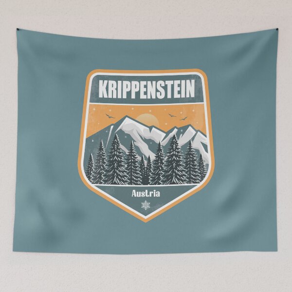 Item preview, Krippenstein Austria – Snowy Mountain Winter Badge designed and sold by CynthiaGraphics.
