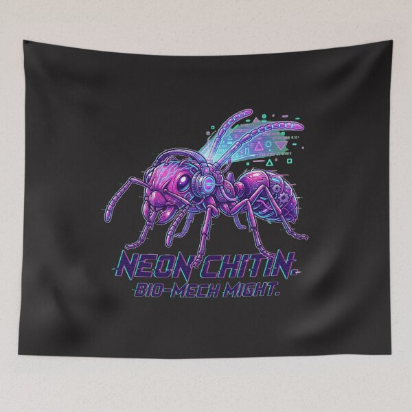 Item preview, Pheromone Hacker: Cyberpunk Bullet Ant Synthwave Art designed and sold by Thaivi Design.