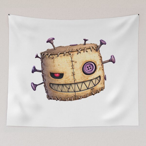 Item preview, Creepy Voodoo Doll Head Dark Cartoon Horror Art designed and sold by DesignArtist.ia.