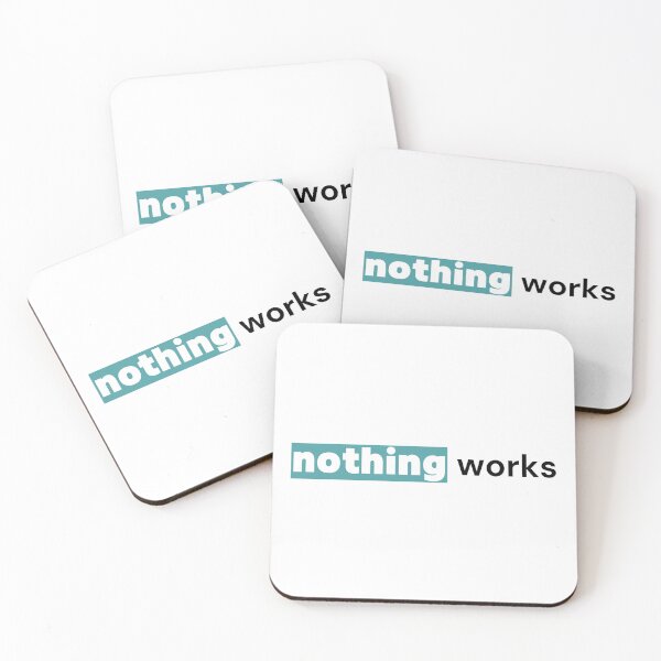 Item preview, Nothing Works — Turquoise Glitch Pastel Typography designed and sold by OrikuStudio.