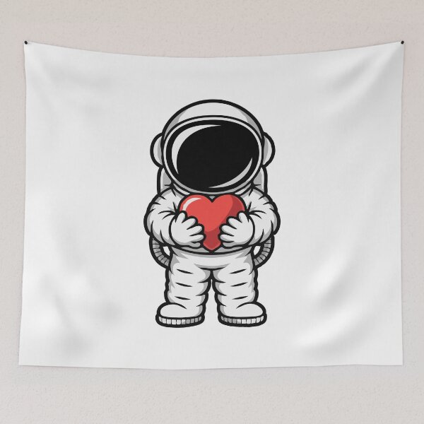 Item preview, Cute Astronaut Holding a Heart – Space Love & Cosmic Romance Illustration for Valentine’s Day designed and sold by BrainBubbleArt.