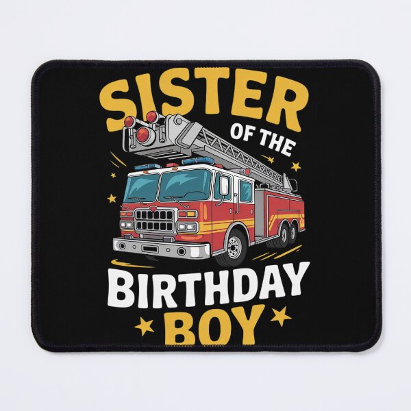 Item preview, Sister of the Birthday Boy Matching Family Fireman Firetruck designed and sold by joyouartArt.
