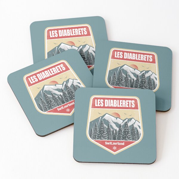 Item preview, Les Diablerets Switzerland – Snowy Mountain Winter Badge designed and sold by CynthiaGraphics.