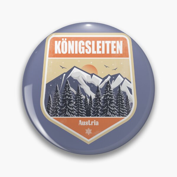 Item preview, Königsleiten Austria – Snowy Mountain Winter Badge designed and sold by CynthiaGraphics.