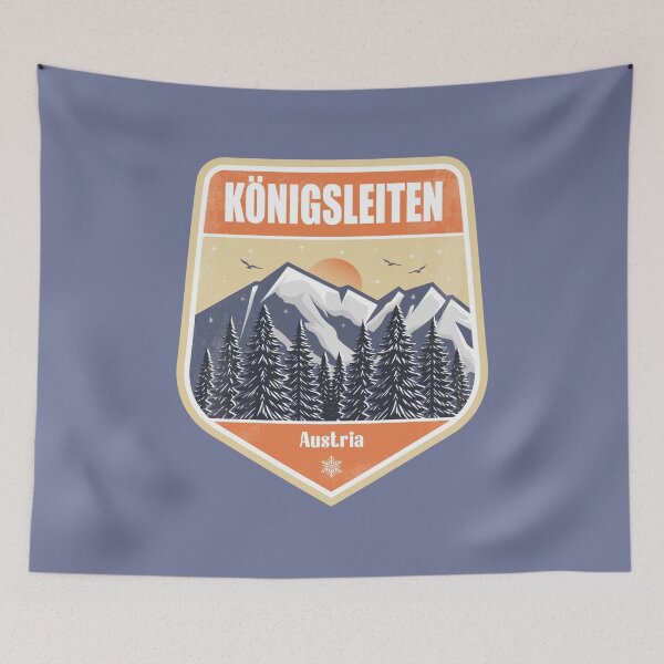 Item preview, Königsleiten Austria – Snowy Mountain Winter Badge designed and sold by CynthiaGraphics.