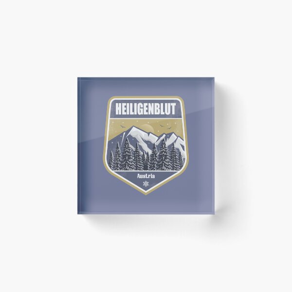 Item preview, Heiligenblut Austria – Snowy Mountain Winter Badge designed and sold by CynthiaGraphics.
