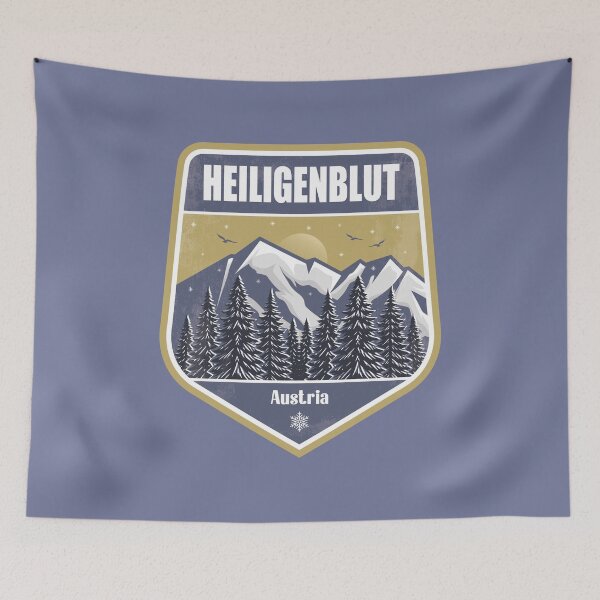 Item preview, Heiligenblut Austria – Snowy Mountain Winter Badge designed and sold by CynthiaGraphics.