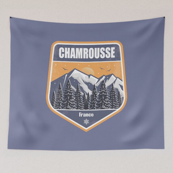 Item preview, Chamrousse France – Snowy Mountain Winter Badge designed and sold by CynthiaGraphics.