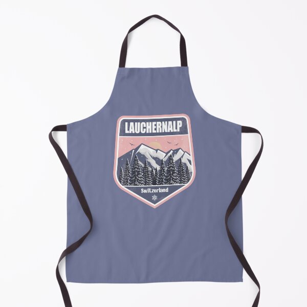 Item preview, Lauchernalp Switzerland – Snowy Mountain Winter Badge designed and sold by CynthiaGraphics.