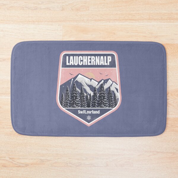 Item preview, Lauchernalp Switzerland – Snowy Mountain Winter Badge designed and sold by CynthiaGraphics.