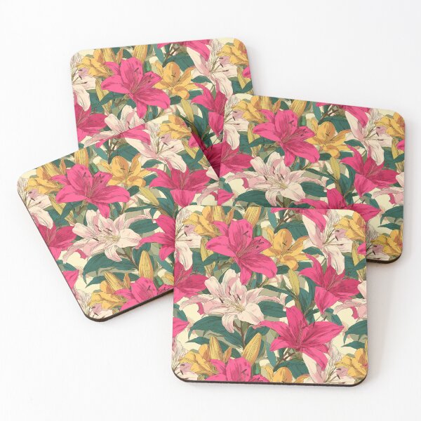 Item preview, Colorful Lilies  - Botanical Garden Pattern  - Christmas Gift Baskets designed and sold by RoyalStarsPatts.