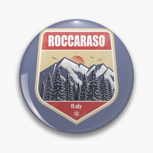 Item preview, Roccaraso Italy – Snowy Mountain Winter Badge designed and sold by CynthiaGraphics.
