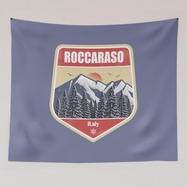 Item preview, Roccaraso Italy – Snowy Mountain Winter Badge designed and sold by CynthiaGraphics.