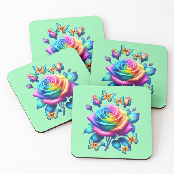 Item preview, Magical rainbow roses with butterflies designed and sold by LoneAngel.