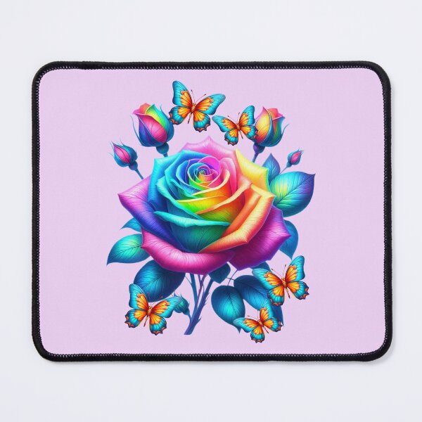 Item preview, Magical rainbow roses with butterflies designed and sold by LoneAngel.