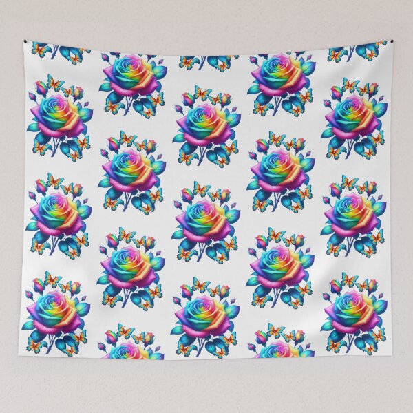 Item preview, Magical rainbow roses with butterflies designed and sold by LoneAngel.