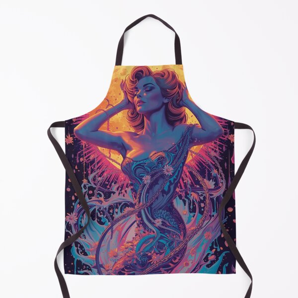 Item preview, 1960s Psychedelic Pin-Up Art | Vintage Blacklight Poster Style - Tie-Dye Moon & Mandala designed and sold by MissSaylor.