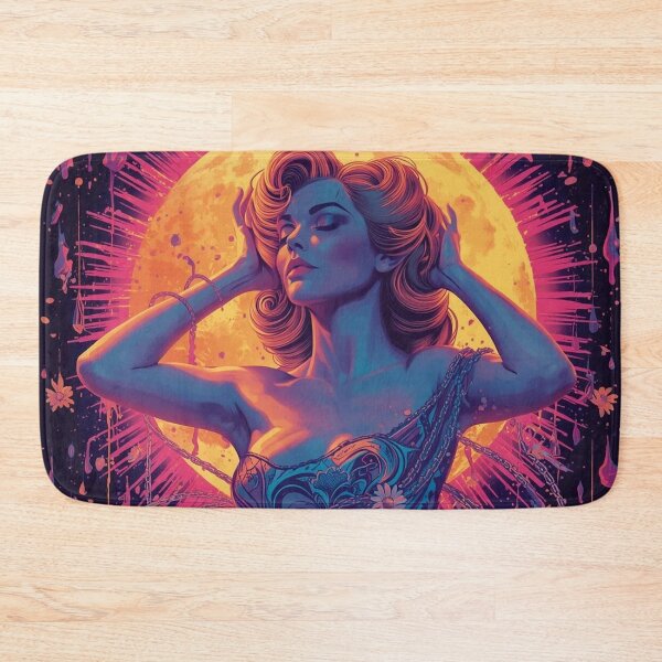 Item preview, 1960s Psychedelic Pin-Up Art | Vintage Blacklight Poster Style - Tie-Dye Moon & Mandala designed and sold by MissSaylor.