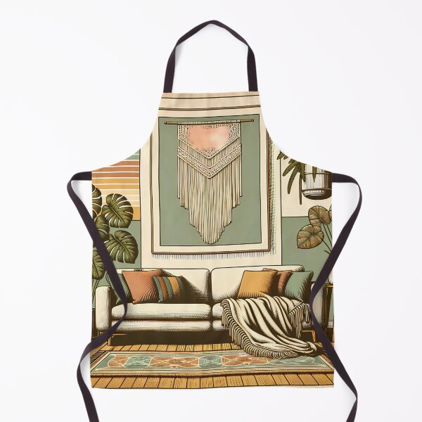 Item preview, Mid Century Modern Boho Lounge with Houseplants designed and sold by InkSmithery.