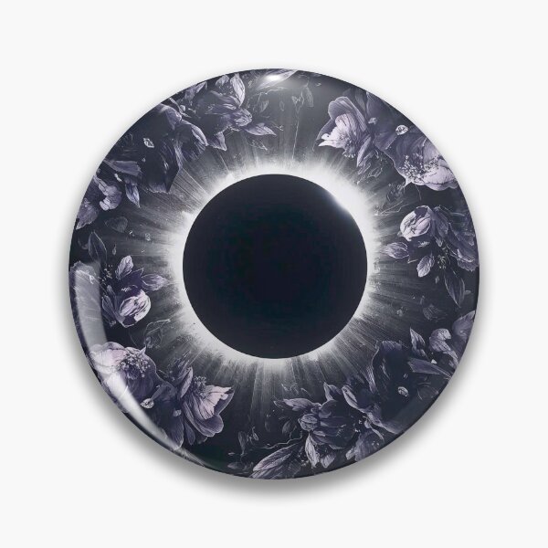 Item preview, Nocturnal Halo: Dark Monochrome Solar Eclipse and Floral Wall Art designed and sold by Cozyartsss.