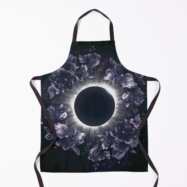Item preview, Nocturnal Halo: Dark Monochrome Solar Eclipse and Floral Wall Art designed and sold by Cozyartsss.