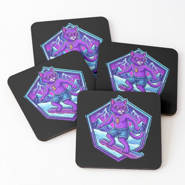 Item preview, Cool Snowboarding Purple Cat Denim Style designed and sold by Sastore.online .