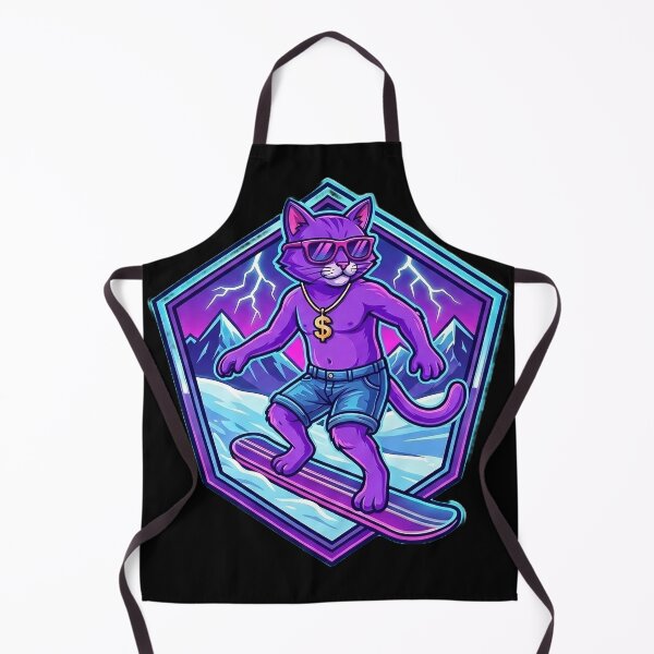 Item preview, Cool Snowboarding Purple Cat Denim Style designed and sold by Sastore.online .