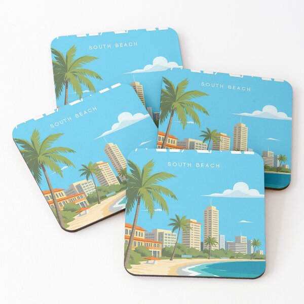 Item preview, Miami travel poster south beach vintage retro  designed and sold by Arctic frame studio.