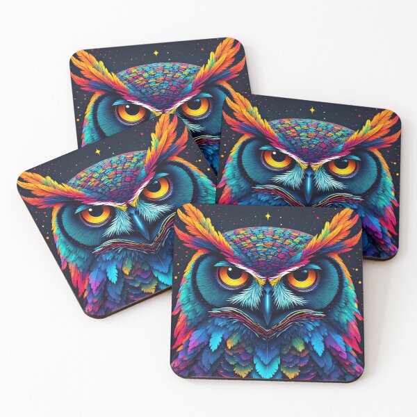 Item preview, Psychedelic Owl – Bold Color Visionary designed and sold by Neer arts.