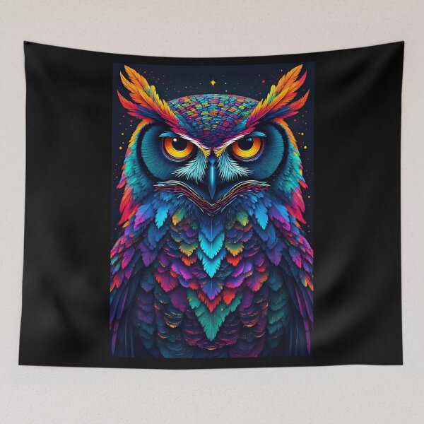 Item preview, Psychedelic Owl – Bold Color Visionary designed and sold by Neer arts.