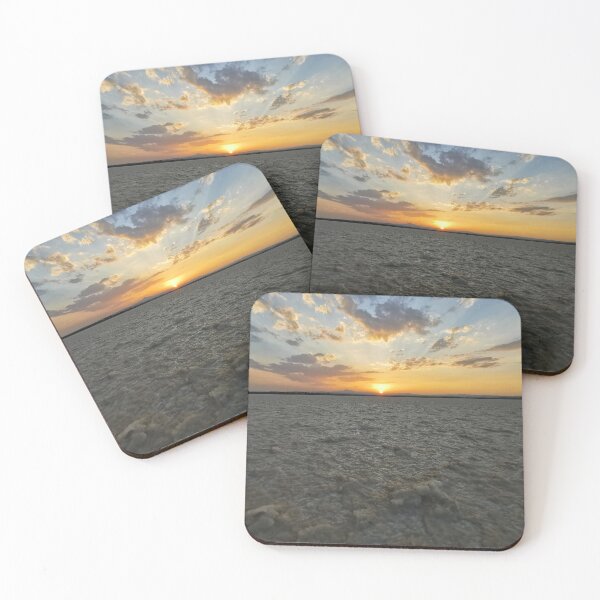 Item preview, Golden sunset reflection on salt lake. designed and sold by Makaronia.