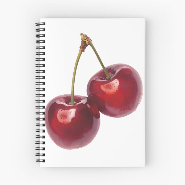 Item preview, Two Cherries Illustration, Minimal Fruit Art designed and sold by Moodune.
