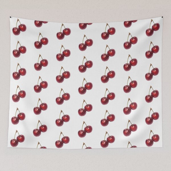 Item preview, Two Cherries Illustration, Minimal Fruit Art designed and sold by Moodune.