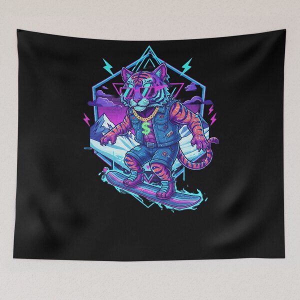 Item preview, Cool Snowboarding Purple Tiger Mascot designed and sold by Sastore.online .