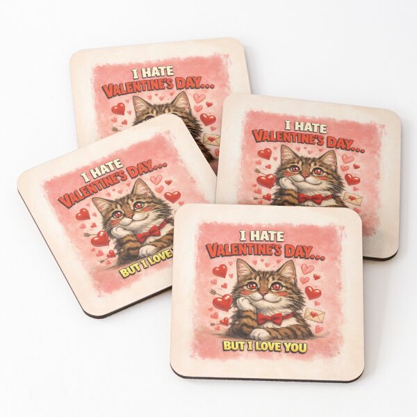 Item preview, I Hate Valentine’s Day Cat Love Quote designed and sold by memememescat.