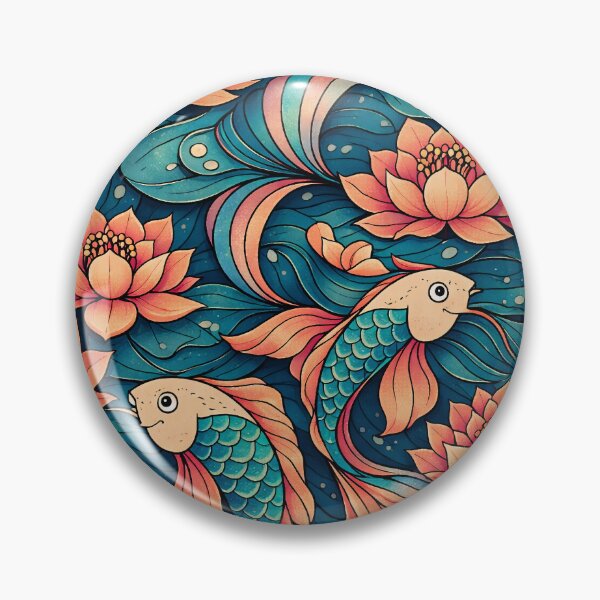 Artikelvorschau, Koi- und Lotus-Tessellation entworfen und verkauft von TenderPawStudio.
