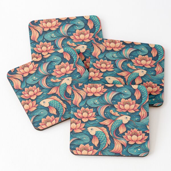 Artikelvorschau, Koi- und Lotus-Tessellation entworfen und verkauft von TenderPawStudio.