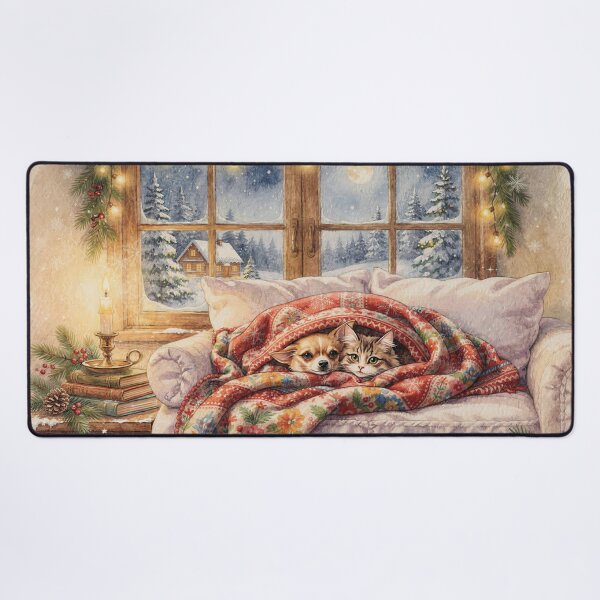 Item preview, Dog and Cat Relaxing on Couch designed and sold by M-Y-A-R-T-.