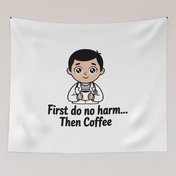 Item preview, First Do No Harm Then Coffee! Cute Doctor Pun designed and sold by PMCreative.