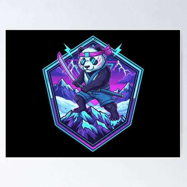 Artikelvorschau, Cyberpunk-Samurai-Panda-Krieger-Maskottchen entworfen und verkauft von Sastore.online .