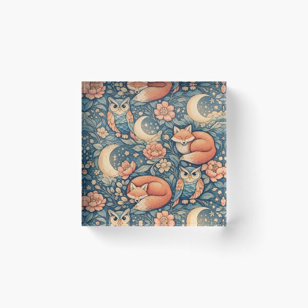 Artikelvorschau, Fuchs- und Eulen-Tessellation entworfen und verkauft von TenderPawStudio.